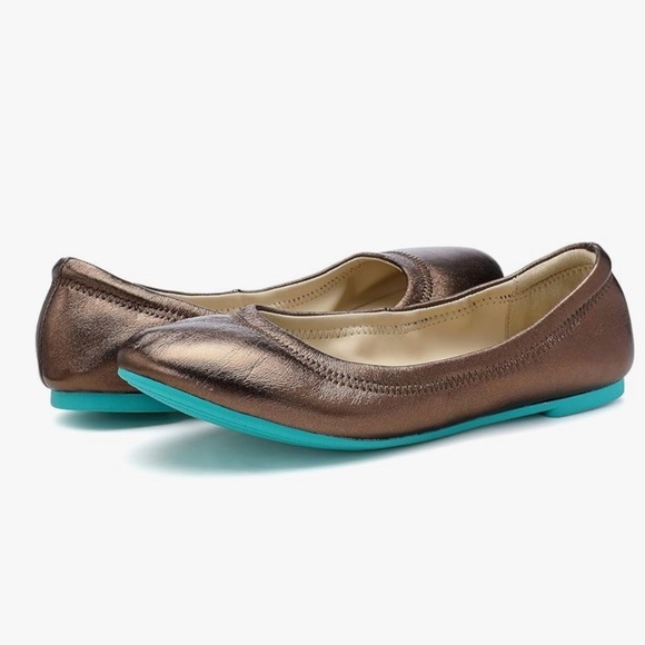 CZZPTC Life Style | Leather Ballet Flats in Bronze, Size 10 - Picture 1 of 9